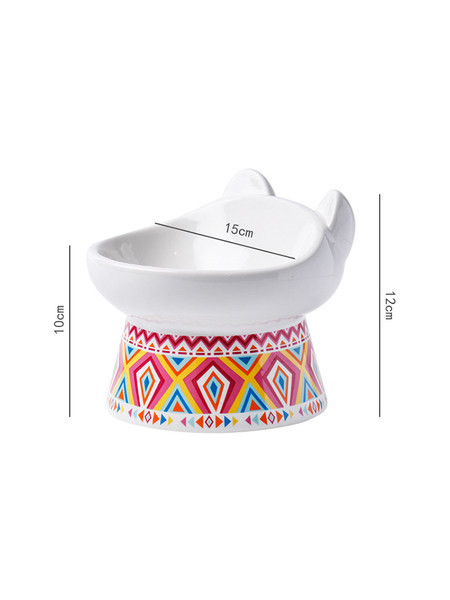 Bol de mâncare din ceramică cu covoraș pentru pisici