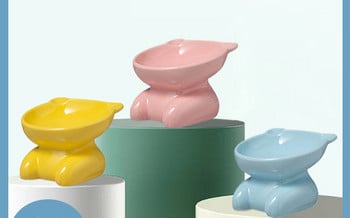 Κεραμικό μπολ σε βάση για γατοτροφή - διαφορετικά χρώματα