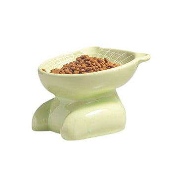 Керамична купа на стойка за храна на котки - различни цветове