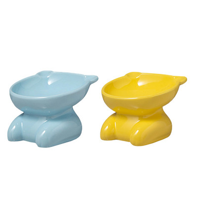 Керамична купа на стойка за храна на котки - различни цветове