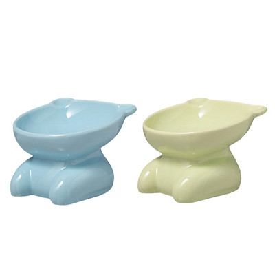 Керамична купа на стойка за храна на котки - различни цветове