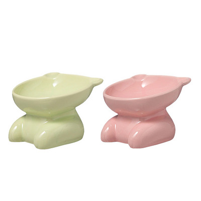 Керамична купа на стойка за храна на котки - различни цветове