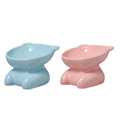 Керамична купа на стойка за храна на котки - различни цветове