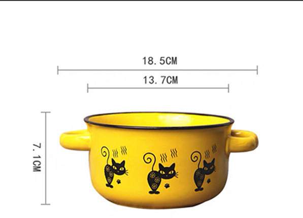 Bol rotund din ceramică pentru hrana pisicilor