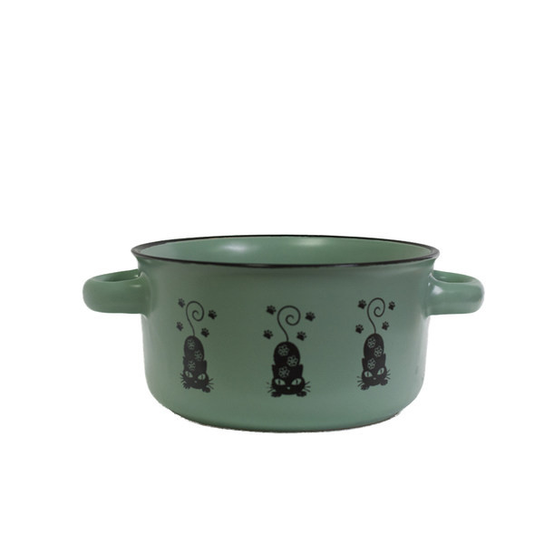 Bol rotund din ceramică pentru hrana pisicilor