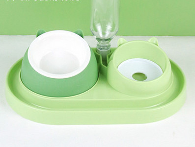 Bol ceramic dublu pentru mancare pentru pisici - cu sau fara dozator de apa