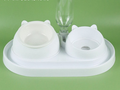 Bol ceramic dublu pentru mancare pentru pisici - cu sau fara dozator de apa