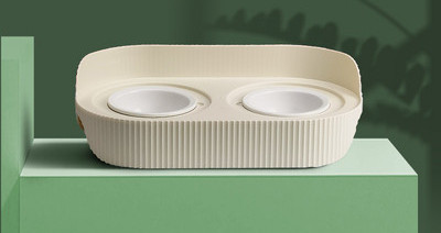 Bol ceramic dublu pentru mancare pentru pisici - cu sau fara dozator de apa