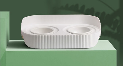 Bol ceramic dublu pentru mancare pentru pisici - cu sau fara dozator de apa