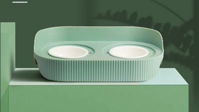 Bol ceramic dublu pentru mancare pentru pisici - cu sau fara dozator de apa