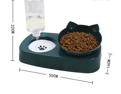 2 vienā pārtikas bļoda un kaķu dozators