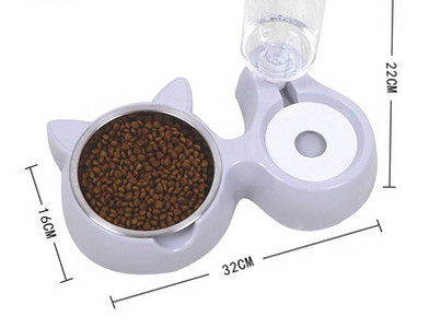 2 vienā pārtikas bļoda un kaķu dozators