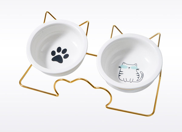 Двойна купа за котки с метална стойка - няколко модела