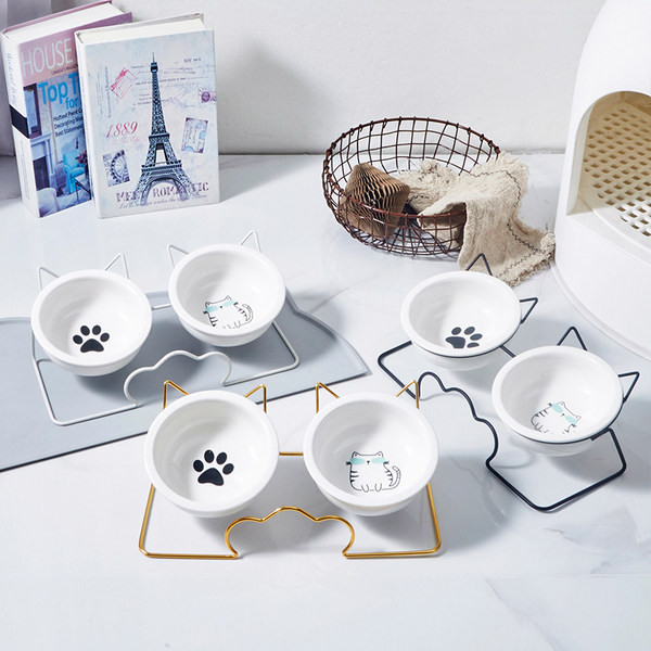 Двойна купа за котки с метална стойка - няколко модела