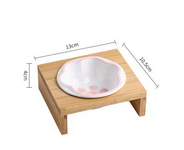 Μπολ γάτας με ξύλινη βάση - τρία μοντέλα
