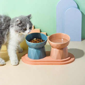 Κεραμικό μπολ φαγητού σε διάφορα χρώματα για γάτες