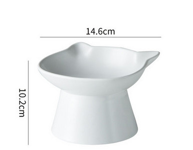 Керамична купа на стойка за храна на котки