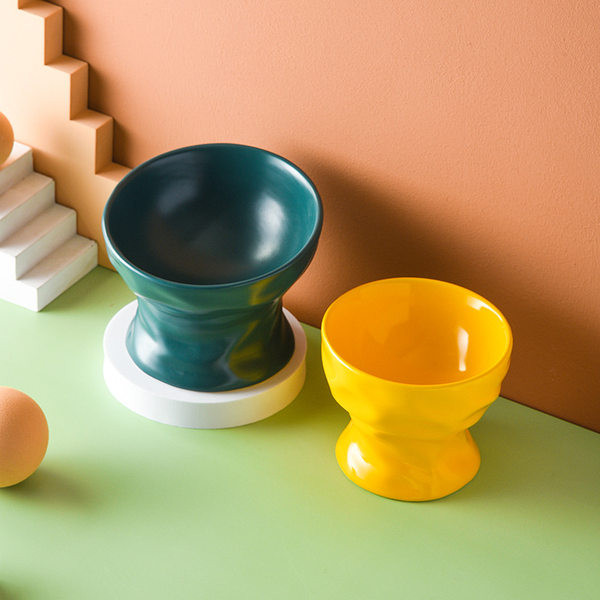 Ψηλόποδα μπολ κεραμική γάτα μπόουλινγκ κυρτή δημιουργική γάτα duisine μπολ πόσιμου νερού αντιολισθητική προστασία αυχενικής μοίρας σπονδυλικής στήλης Amazon