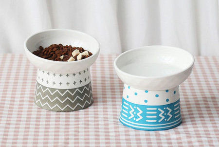 Bol din ceramică pentru pisici - două culori