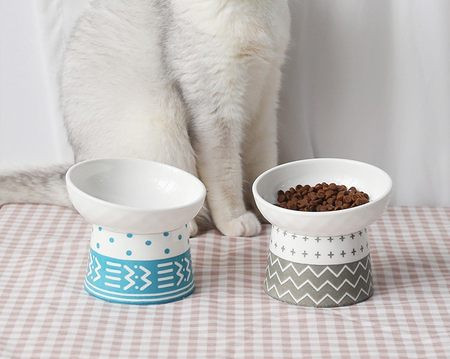 Bol din ceramică pentru pisici - două culori