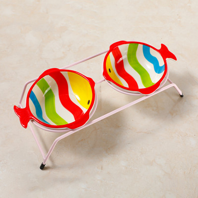 Χρωματιστό κεραμικό μπολ για γατοτροφή