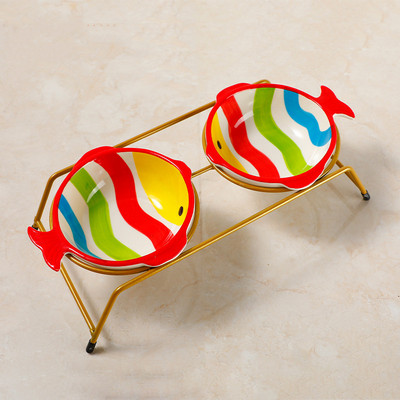 Χρωματιστό κεραμικό μπολ για γατοτροφή