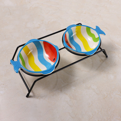 Χρωματιστό κεραμικό μπολ για γατοτροφή