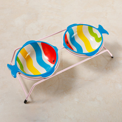 Χρωματιστό κεραμικό μπολ για γατοτροφή