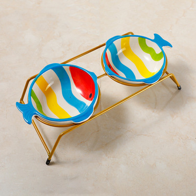 Χρωματιστό κεραμικό μπολ για γατοτροφή