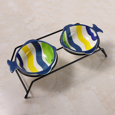 Χρωματιστό κεραμικό μπολ για γατοτροφή