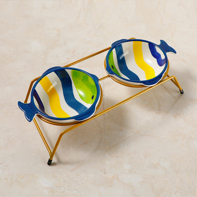 Χρωματιστό κεραμικό μπολ για γατοτροφή