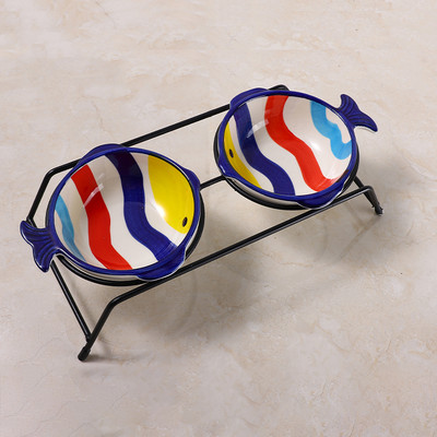 Χρωματιστό κεραμικό μπολ για γατοτροφή