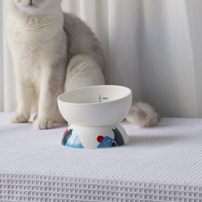 Bol rotund din ceramică pentru hrana pisicilor