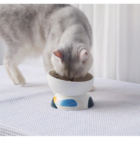 Bol rotund din ceramică pentru hrana pisicilor
