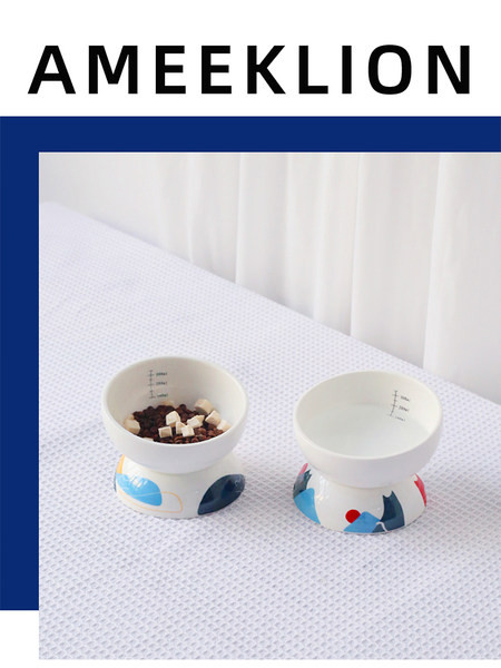 Bol rotund din ceramică pentru hrana pisicilor