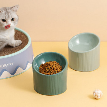 Керамична купа в три цвята за храна на котки 