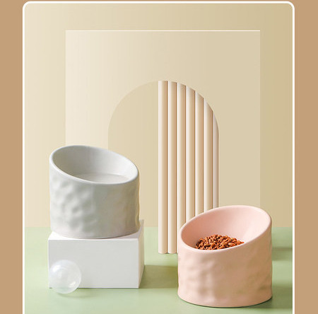 Bol din ceramica pentru mancarea pisicilor in mai multe culori