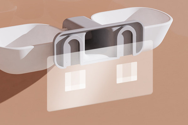 Bol dublu cu suport de perete pentru pisici