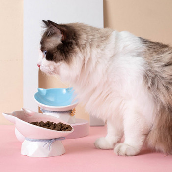Цветна керамична купа за храна на котки