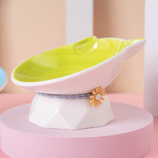 Χρωματιστό κεραμικό μπολ για γατοτροφή