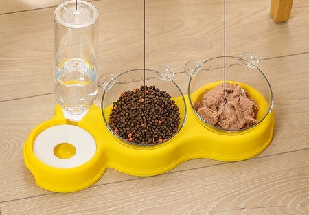 Bol dublu pentru mâncare și dozator de apă