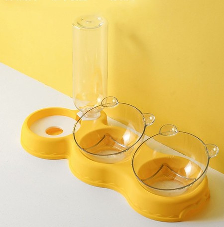 Bol dublu pentru mâncare și dozator de apă