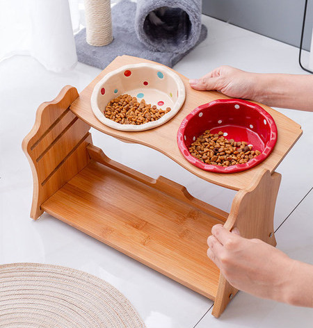 Κεραμικό μπολ για γάτες με ή χωρίς ξύλινη βάση