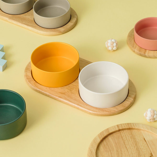 Bol rotund din ceramică pentru hrana pisicilor