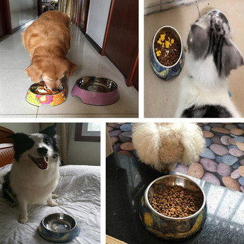 Цветна кръгла купа за храна на котки или кучета