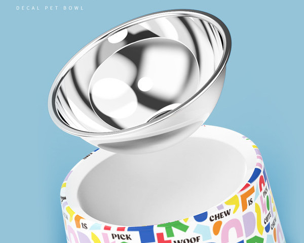 Μεταλλικό στρογγυλό μπολ για γατοτροφή με αντιολισθητική βάση