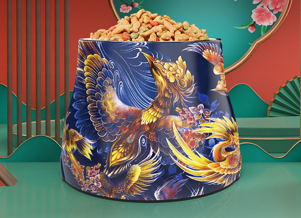 Värviline kassitoidukauss