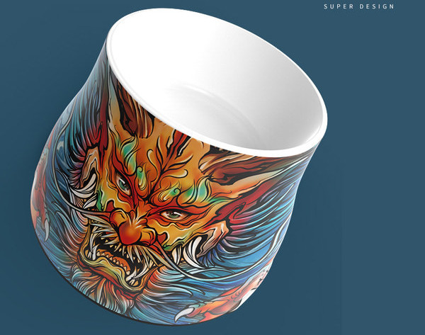 Bol pentru mâncare colorat - pentru pisici