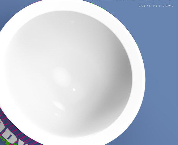 Μπολ φαγητού με την επιγραφή για γάτες