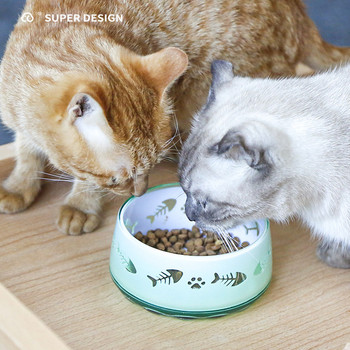 Στρογγυλό μπολ με τροφή για γάτες